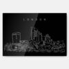 London Skyline Metal Print Wall Art - Main - Dark