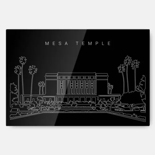 Mesa Arizona Temple Metal Print Wall Art - Main - Dark