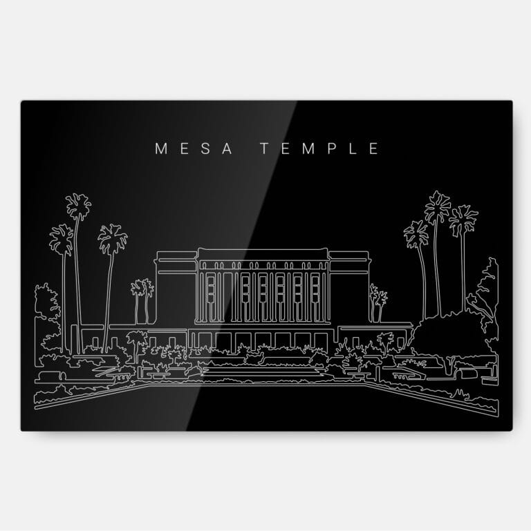 Mesa Arizona Temple Metal Print Wall Art - Main - Dark