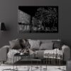Miami Skyline Metal Print - Living Room - Dark