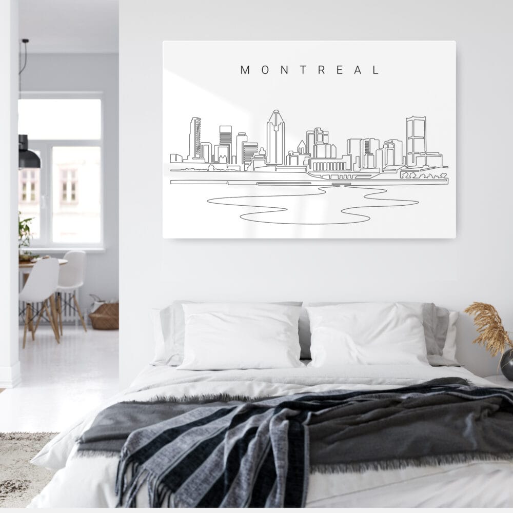 Montreal Skyline Metal Print - Bed Room - Light Montreal Skyline Metal Print - Bed Room - Light