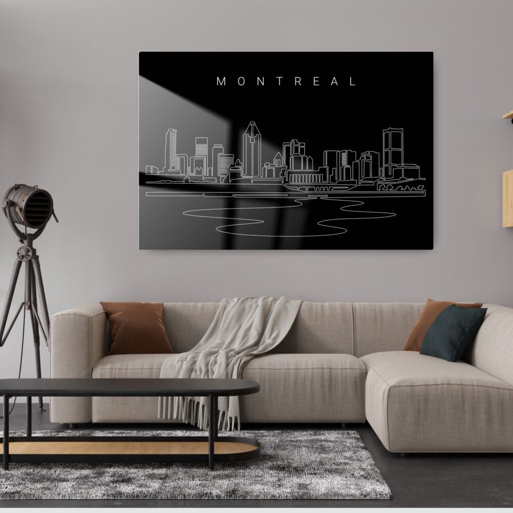 Montreal Skyline Metal Print - Living ROom - Dark Montreal Skyline Metal Print - Living ROom - Dark