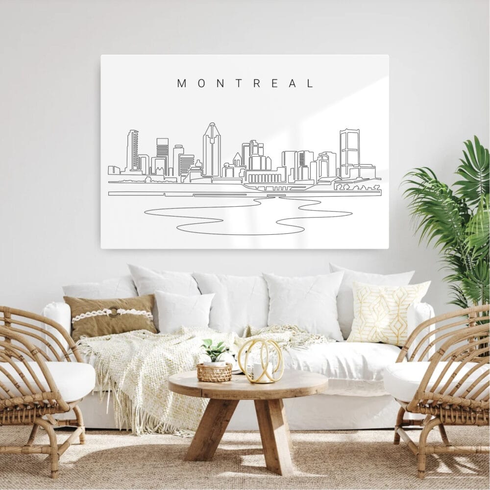 Montreal Skyline Metal Print - Living Room - Light Montreal Skyline Metal Print - Living Room - Light