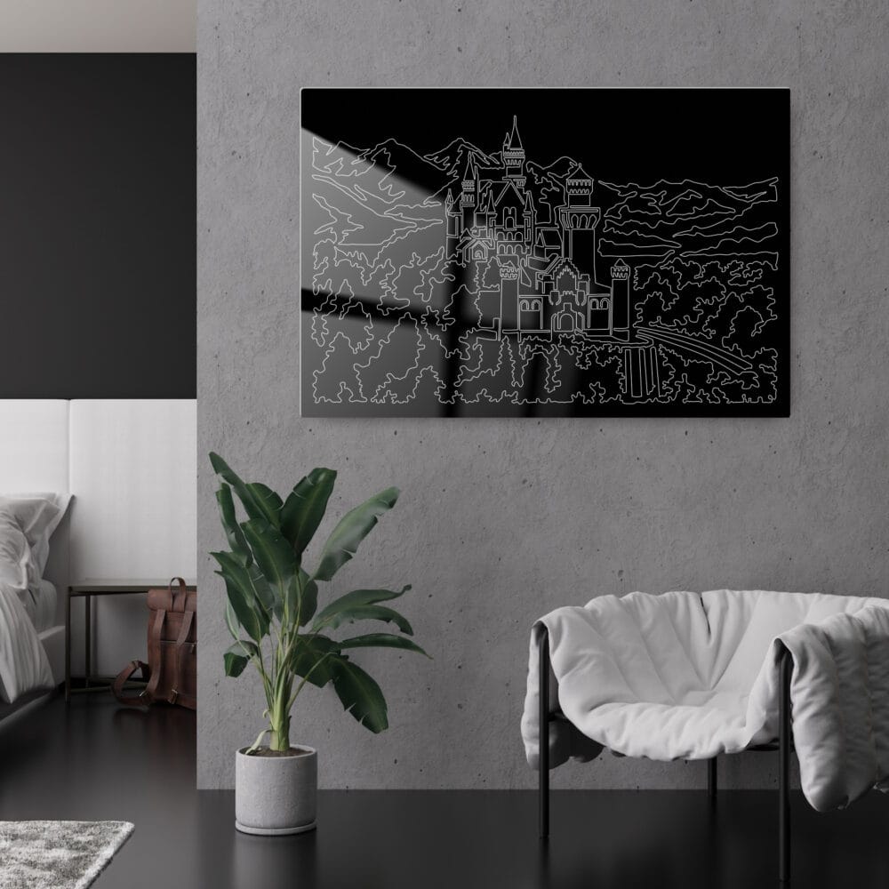Neuschwanstein Castle Metal Print - Lounge - Dark Neuschwanstein Castle Metal Print - Lounge - Dark
