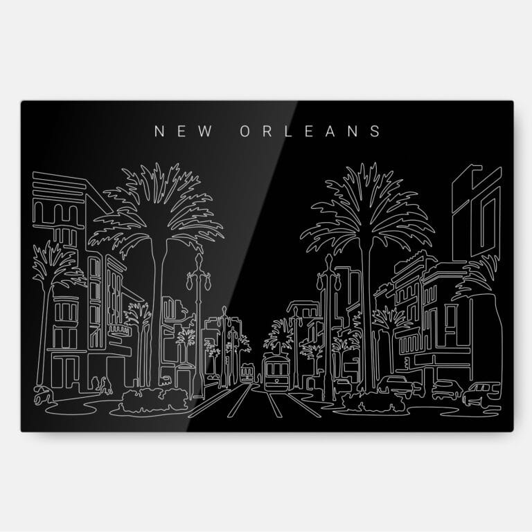 New Orleans Metal Print Wall Art - Main - Dark