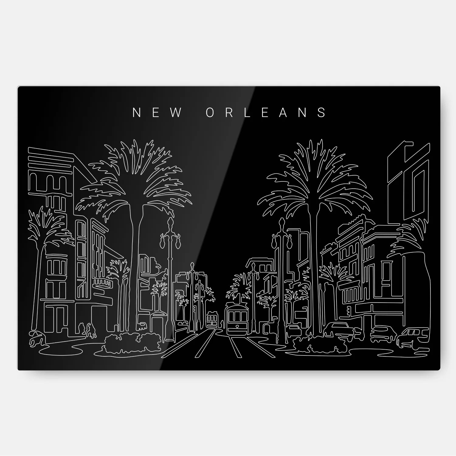 New Orleans Line Art Metal Print