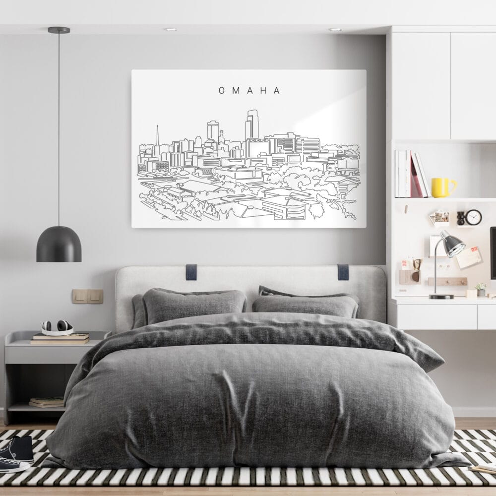 Omaha Skyline Metal Print - Bedroom - Light Omaha Skyline Metal Print - Bedroom - Light