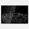 Omaha Skyline Metal Print Wall Art - Main - Dark