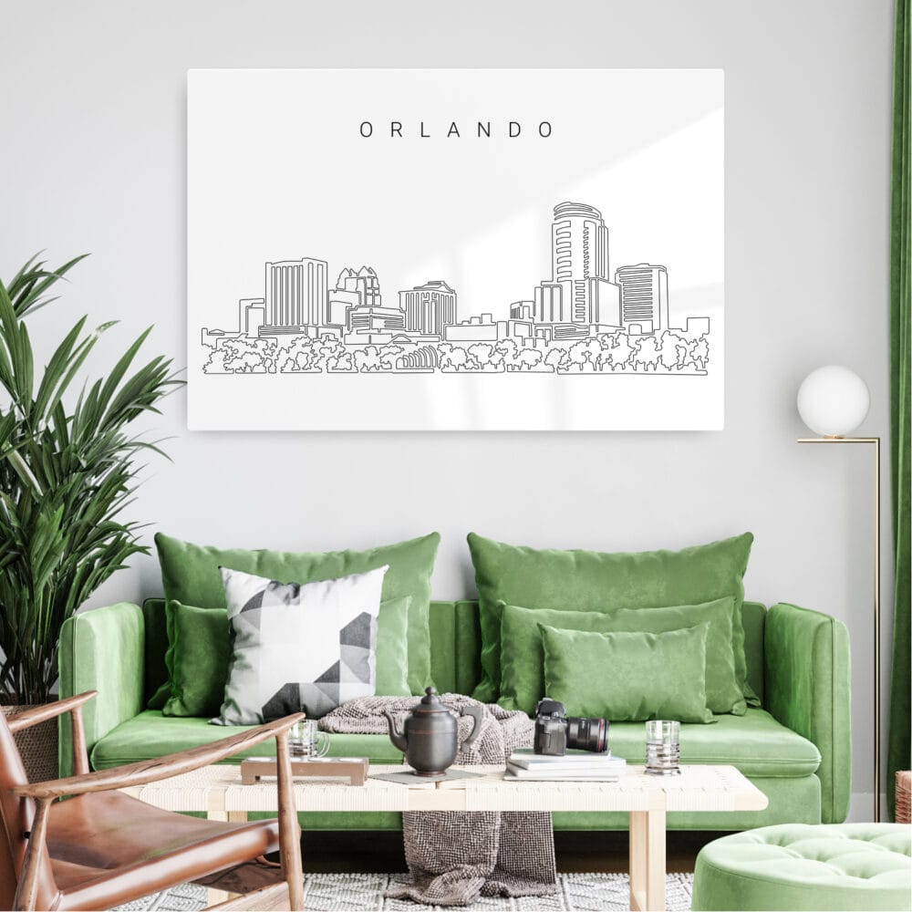 Orlando Skyline Metal Print - Living Room - Light Orlando Skyline Metal Print - Living Room - Light