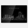 Orlando Skyline Metal Print Wall Art - Main - Dark