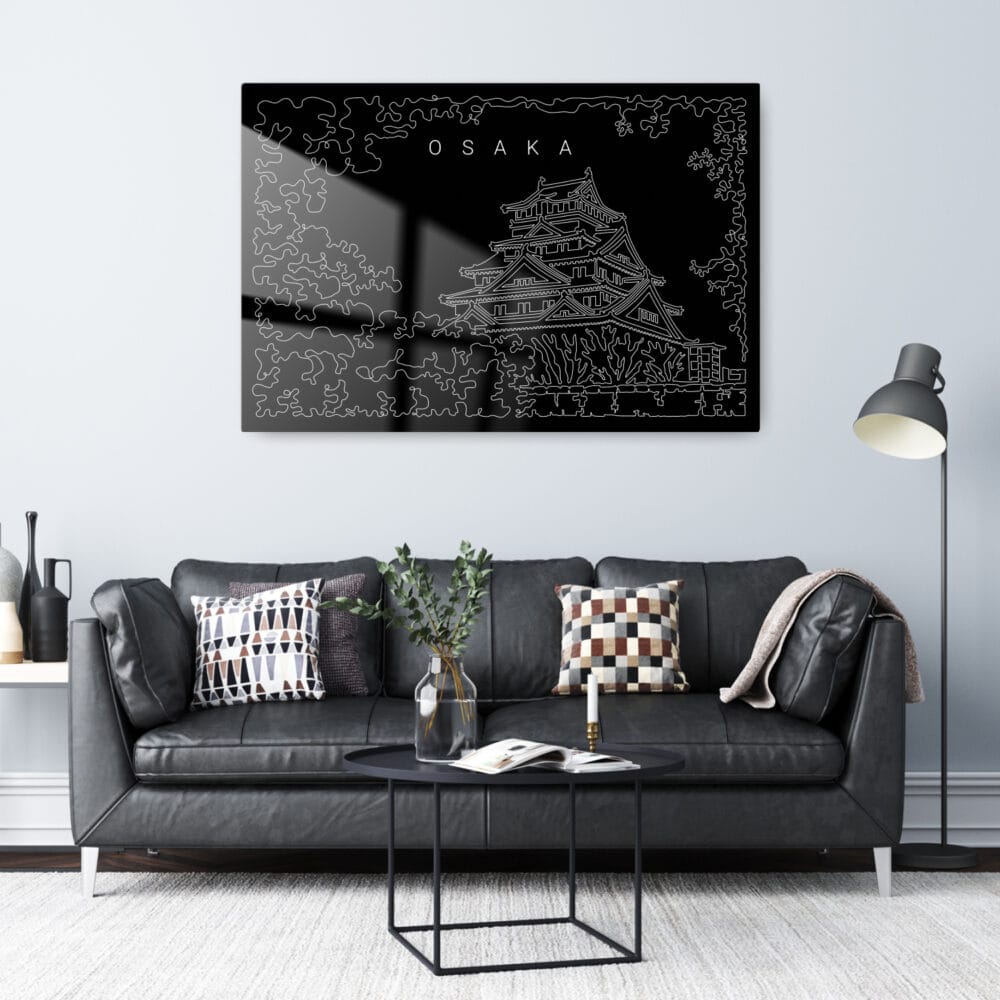 Osaka Castle Metal Print - Living Room - Dark Osaka Castle Metal Print - Living Room - Dark