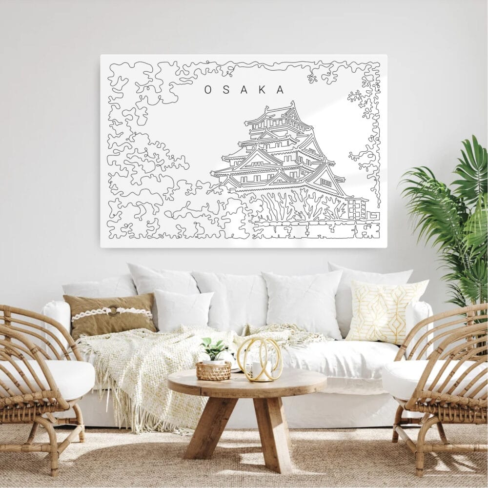 Osaka Castle Metal Print - Living Room - Light Osaka Castle Metal Print - Living Room - Light