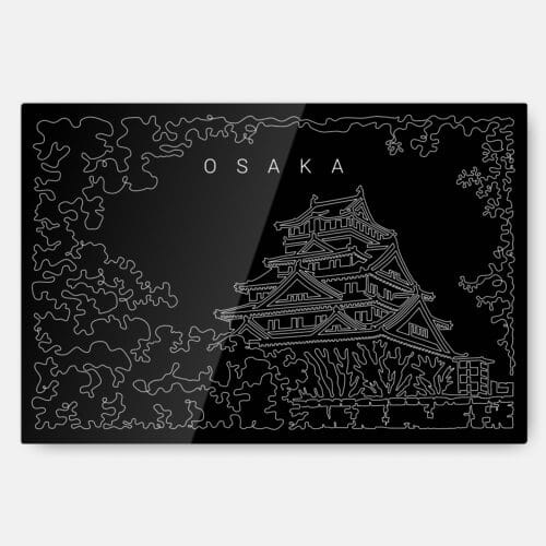 Osaka Castle Metal Print Wall Art - Main - Dark