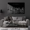 Phoenix AZ Skyline Metal Print - Living Room - Dark