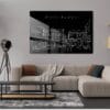 Pike Place Market Metal Print - Living ROom - Dark