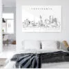 Providence Skyline Metal Print - Bed Room - Light