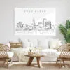 Providence Skyline Metal Print - Living Room - Light