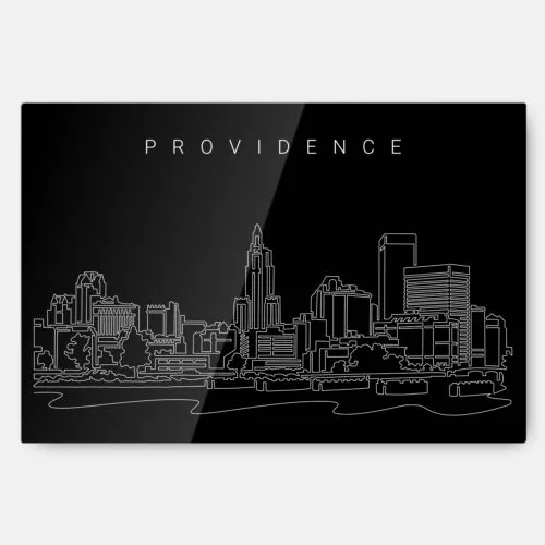 Providence Skyline Metal Print Wall Art - Main - Dark