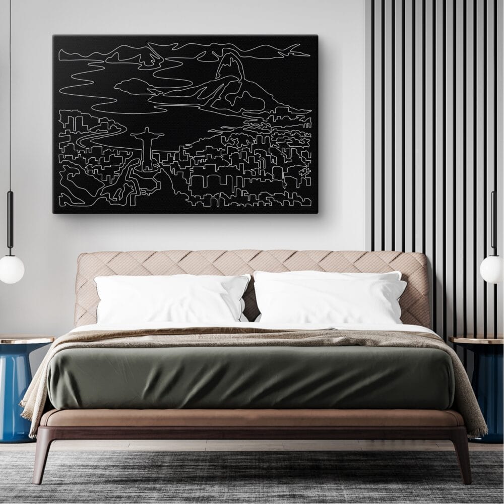 Rio De Janeiro Skyline Canvas Art Print - Bed Room - Dark Rio De Janeiro Skyline Canvas Art Print - Bed Room - Dark