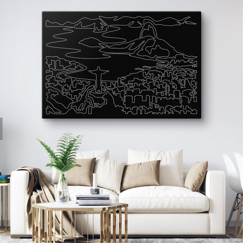 Rio De Janeiro Skyline Canvas Art Print - Living Room - Dark Rio De Janeiro Skyline Canvas Art Print - Living Room - Dark
