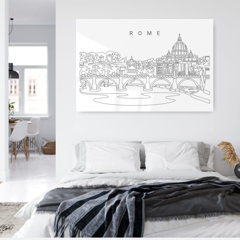 Rome Skyline Metal Print - Bed Room - Light Rome Skyline Metal Print - Bed Room - Light