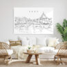 Rome Skyline Metal Print - Living Room - Light