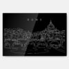 Rome Skyline Metal Print Wall Art - Main - Dark
