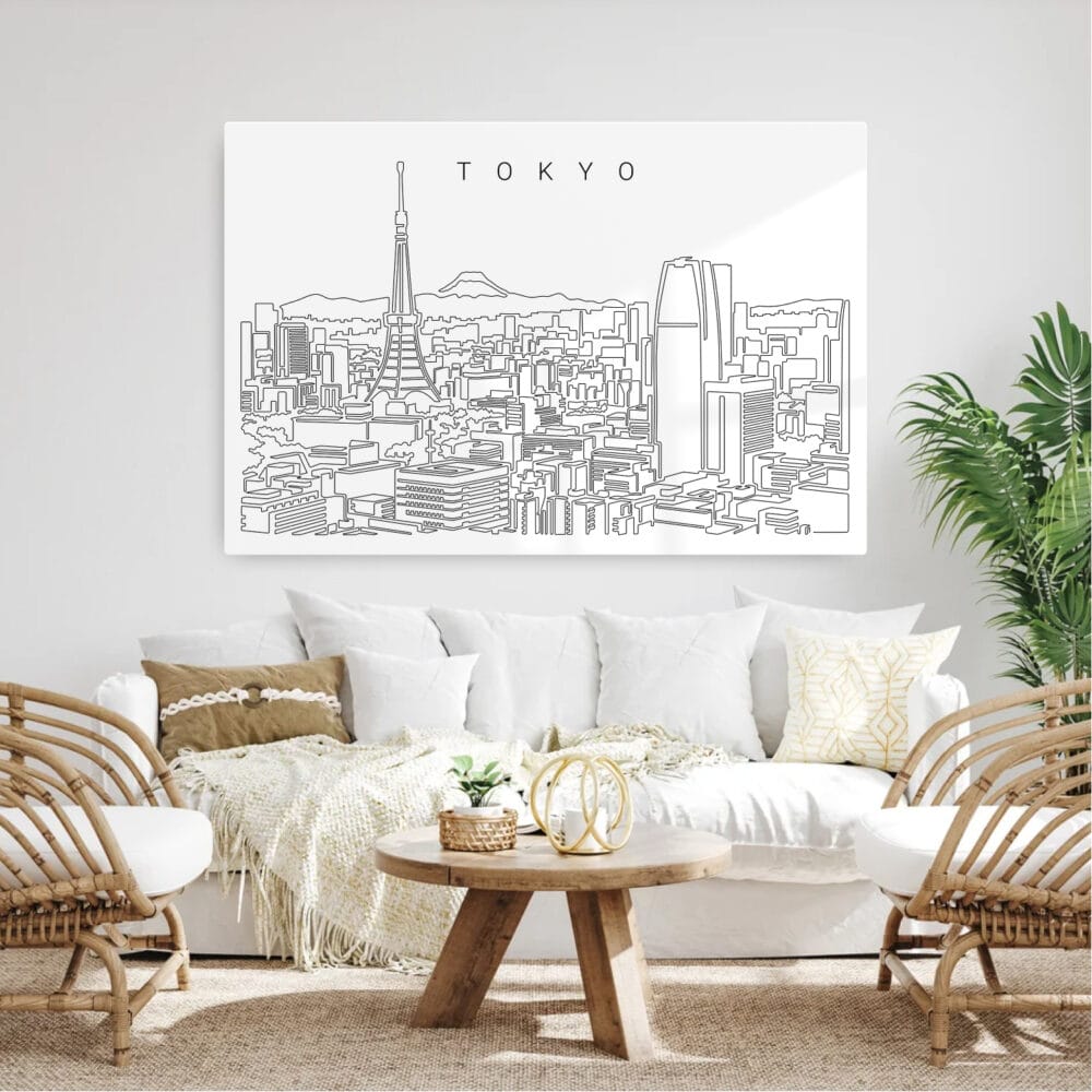 Tokyo Skyline Metal Print - Living Room - Light Tokyo Skyline Metal Print - Living Room - Light