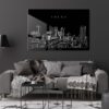 Tulsa Skyline Metal Print - Living Room - Dark