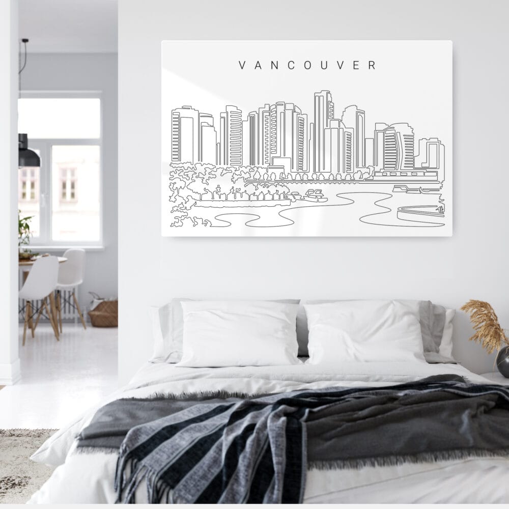 Vancouver Skyline Metal Print - Bed Room - Light Vancouver Skyline Metal Print - Bed Room - Light