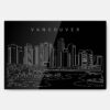 Vancouver Skyline Metal Print Wall Art - Main - Dark