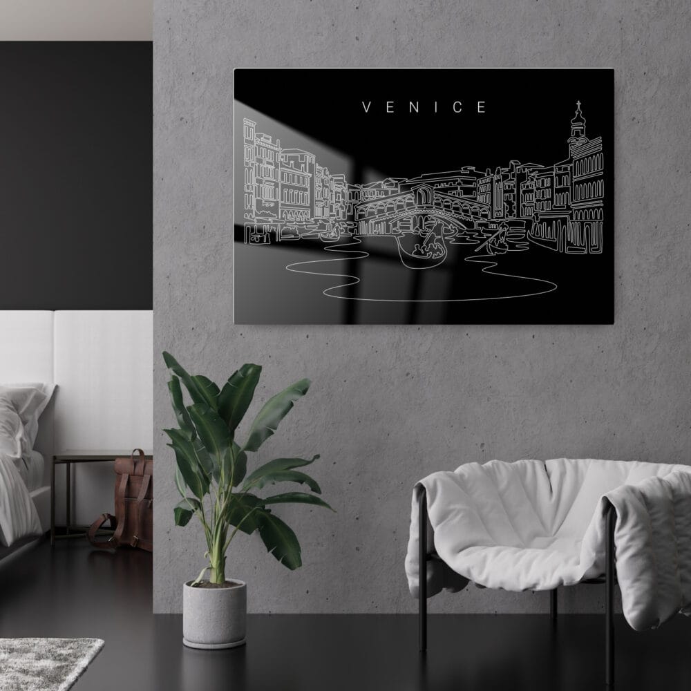 Venice Metal Print - Lounge - Dark Venice Metal Print - Lounge - Dark