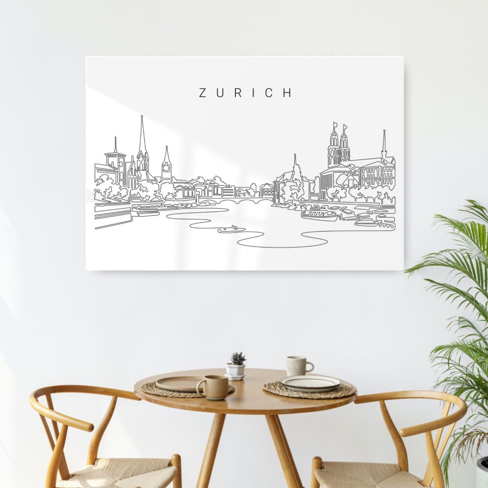 Zurich Skyline Metal Print - Kitchen - Light Zurich Skyline Metal Print - Kitchen - Light