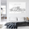 Adelaide Skyline Metal Print - Bed Room - Light