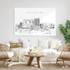 Adelaide Skyline Metal Print - Living Room - Light