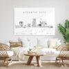 Atlantic City Skyline Metal Print - Living Room - Light