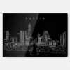 Austin TX Skyline Metal Print Wall Art - Main - Dark