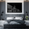 Bakersfield Fox Theater Line Art - Metal Print - Bedroom - Dark