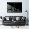Bakersfield Fox Theater Line Art - Metal Print - Living Room - Dark