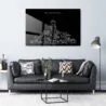 Bakersfield Fox Theater Line Art - Metal Print - Living Room - Dark
