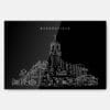 Bakersfield Fox Theater Line Art - Metal Print Wall Art - Main - Dark