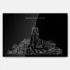 Bakersfield Fox Theater Line Art - Metal Print Wall Art - Main - Dark