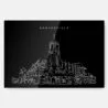 Bakersfield Fox Theater Line Art - Metal Print Wall Art - Main - Dark