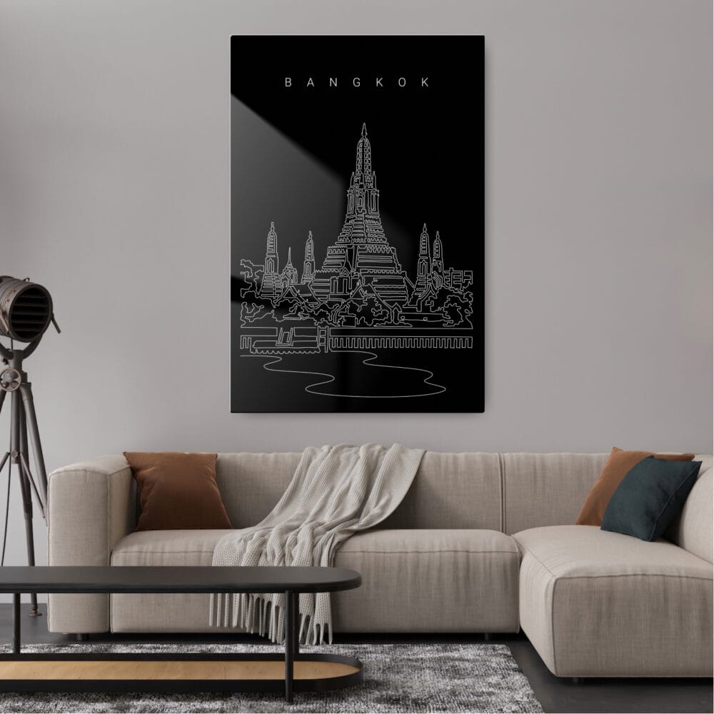 Bangkok Wat Arun Temple Metal Print - Living Room - Portrait - Dark Bangkok Wat Arun Temple Metal Print - Living Room - Portrait - Dark