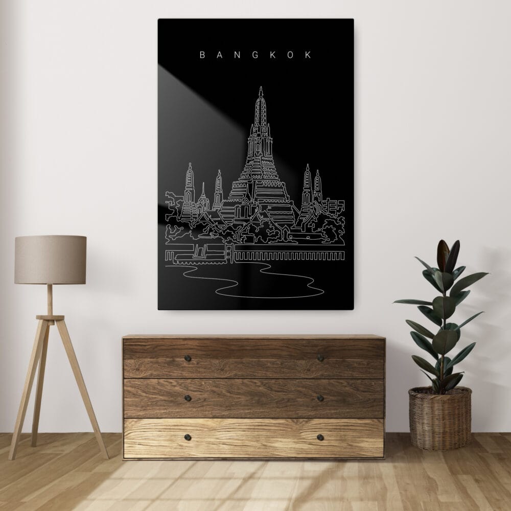 Bangkok Wat Arun Temple Metal Print - Sideboard - Portrait - Dark Bangkok Wat Arun Temple Metal Print - Sideboard - Portrait - Dark