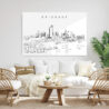 Brisbane Skyline Metal Print - Living Room - Light