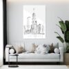 Chicago Skyline Metal Print - Living Room - Portrait