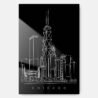 Chicago Skyline Metal Print Wall Art - Main - Portrait - Dark