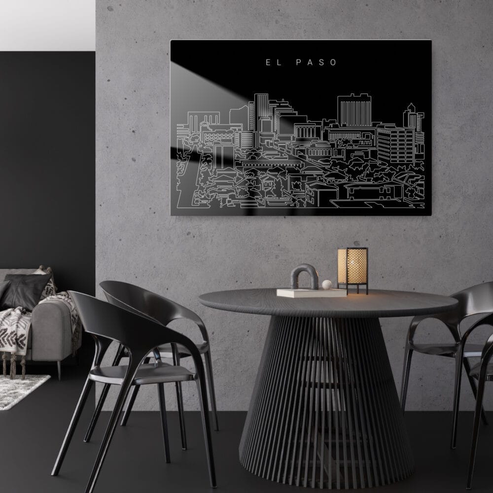 El Paso Skyline Metal Print - Kitchen - Dark El Paso Skyline Metal Print - Kitchen - Dark