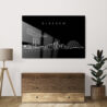 Glasgow Skyline Metal Print - Lower Shelf - Light
